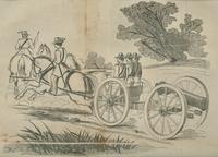 Transporting cannon woodcut
