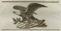 Eagle on shield woodcut