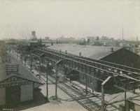 Perspective from tower of storage warehouse, Front St. below Green, looking south, May 19, 1916.