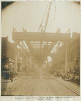 Progress of steel construction - bent 62, looking south, May 29, 1916.