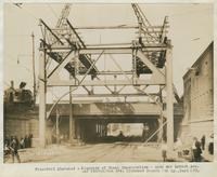 Progress of steel construction - arch over Lehigh Ave. and Kensington Ave. Richmond Branch P & R Ry., bent 273, August 28, 1916.