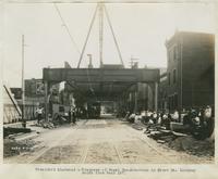 Progress of steel construction in Front St., looking south from bent 187, September 5, 1916.