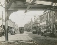Progress of steel construction in Kensington Ave. at bent #234, looking north, October 2, 1916.