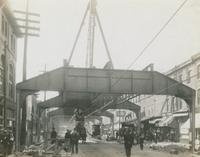 Progress of Steel Construction in Kensington Ave. at Bent # 244, looking south, October 9, 1916.