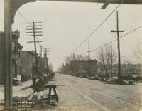 Progress of steel construction in Kensington Ave. at bent #378 looking north, April 23, 1917.