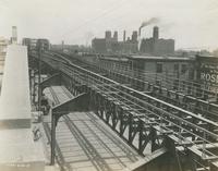 Perspective of road-bed looking north from Huntingdon St., June 4, 1917.