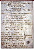 Original Cornerstone of the Library Company's Building on Fifth Street.