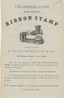 Chamberlain's patent ribbon stamp.