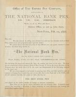 Office of the Empire Pen Company, manufacturers of the national bank pen, 5-20, 7-30, 10-40, greenback.