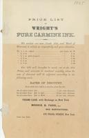 Price list of Wright's pure carmine ink.