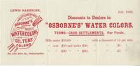 Discounts to dealers in "Osborne's" water colors.