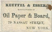 Keuffel & Esser, manufacturers of oil paper & board, 79 Nassau Street, New York.