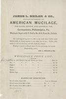 James L. Neiler & Co., manufacturers of American mucilage, for bank, office and general use, Germantown, Philadelphia, Pa.