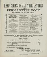 Keep copies of all your letters in the Penn letter book.