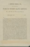 I. Newton Peirce & Co., manufacturers of Peirce's patent slate surface.