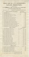 Price list of J. W. Guttknecht's lead pencils, imported only by A. Schmidt & Co., sole agents for the United States, 16 Murray Street, New York.