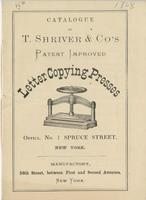 Catalogue of T. Shriver & Co's patent improved letter copying presses.