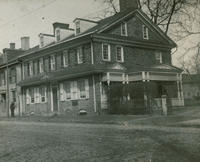 6019 Main St. Old Green Tree Tavern, once kept by Daniel & Sarah Pastorius until his death in 1754. Shows also 6021 & 23. 