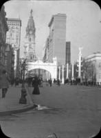 Court of Honor, Peace Jubilee. Oct. 25-28, 1898. Looking north from Locust St. Shows Dundas House cor. Broad & Walnut. 