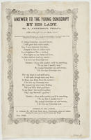 ANSWER TO THE YOUNG CONSCRIPT BY HIS LADY.