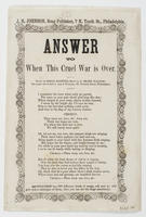 I REMEMBER THE HOUR WHEN SADLY WE PARTED. AN ANSWER TO WHEN THIS CRUEL WAR IS OVER.