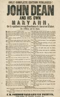 JOHN DEAN AND HIS OWN MARY ANN. OR, THE GALLANT YOUNG COACHMAN AND THE CRUEL FATHER.