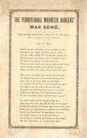 THE PENNSYLVANIA MOUNTED RANGERS' WAR SONG.