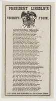 PRESIDENT LINCOLN'S FAVORITE POEM.