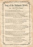 SONG OF THE BALTIMORE REBELS.