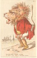 On England's muggy shore a surly lion gave a grievous roar! [graphic]