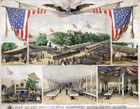 View of the Philadelphia volunteer refreshment saloons. [graphic] / Lith. from nature by J. Queen; Printed in colors by T. Sinclair. Philada.