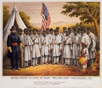 United States soldiers at Camp "William Penn" Philadelphia, PA [graphic]: "Rally round the flag, boys! Rally once again, shouting the battle cry of freedom" / P.S. Duval & Son. Lith. Cor. 5th & Minor St. Phila.