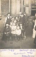 Group portrait of young boys on steps, Philadelphia.