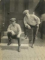 Two men on marble steps, Philadelphia.