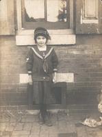 Girl in sailor suit with hat, Philadelphia.