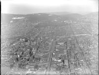 Aerial views of the city of Reading, Pennsylvania.