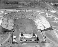 Municipal Stadium in preparation for the Sesqui-Centennial International Exhibition, South Philadelphia, Philadelphia.