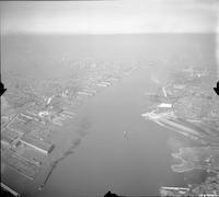 Piers on the Delaware River south of the Benjamin Franklin Bridge, South Philadelphia, Philadelphia.