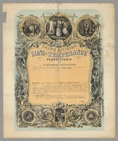 Grand division of the Sons of Temperance Pennsylvania. [membership certificate]