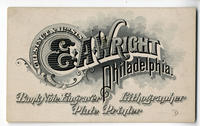 E. A. Wright, bank note engraver, lithographer, plate printer. Chestnut & 11th sts.