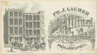 Ph. J. Lauber importer of wines. Wholesale retail. Nos. 24 & 26 South Fifth St.