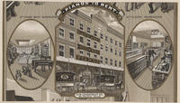 [Segment of circular advertising Chas. Blasius & Sons, piano manufacturer, Philadelphia]