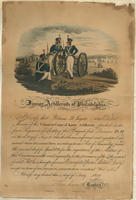 Junior artillerists of Philadelphia [membership certificate]