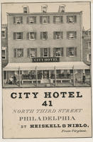City Hotel, 41 North Third Street Philadelphia by Heiskell & Niblo, from Virginia. 