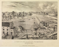 A view of Fairmount and the Water-Works showing the bridge previous to its destruction by fire