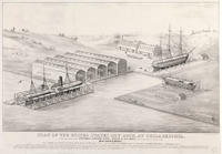 Plan of the United States dry dock, at Philadelphia, on the new system of the sectional floating dock, basin, & railways, now constructing by contract with Mess. Dakin & Moody.