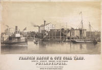 Francis Bacon & Co.'s coal yard. Spruce Street Wharf, Schuylkill Philadelphia. 