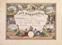Pennsylvania State Agricultural Society. [life membership certificate] 