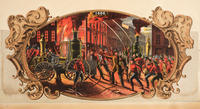 Cut outs of firefighting scenes from The Fire Insurance Company of the County of Philadelphia advertisement 