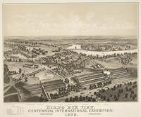 Bird's eye view. Centennial International Exhibition. Fairmount Park. Philadelphia. 1876. 